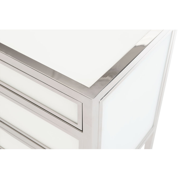 Bernhardt Blanca 3 Drawer Metal Nightstand Perigold